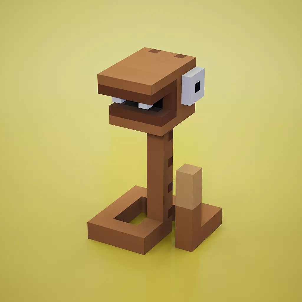 Voxel - Rattle Snake Low-poly 3D model_0