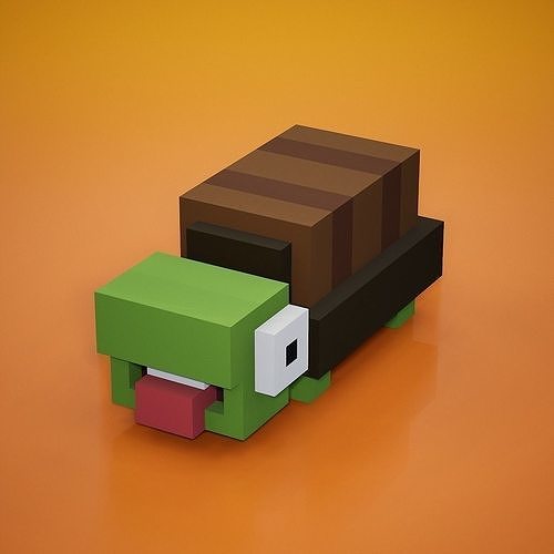 Voxel - Tortoise Low-poly 3D model