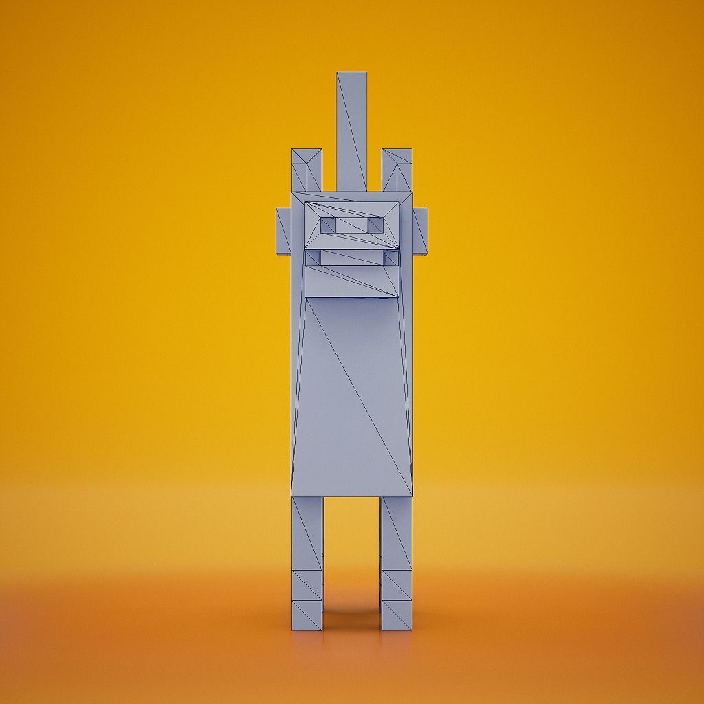 Voxel - Black Unicorn Low-poly 3D model_8