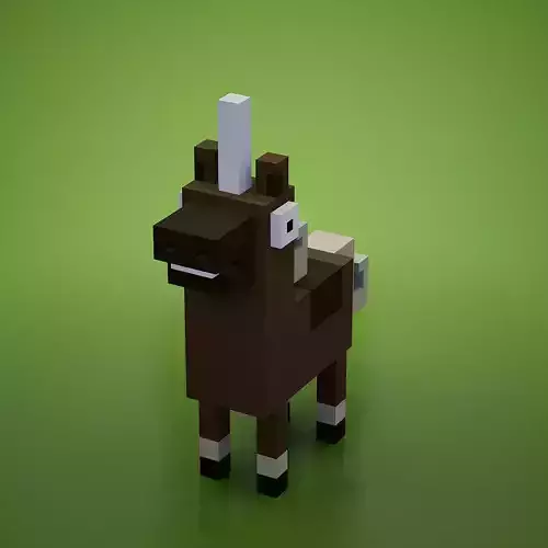 Voxel - Brown Unicorn