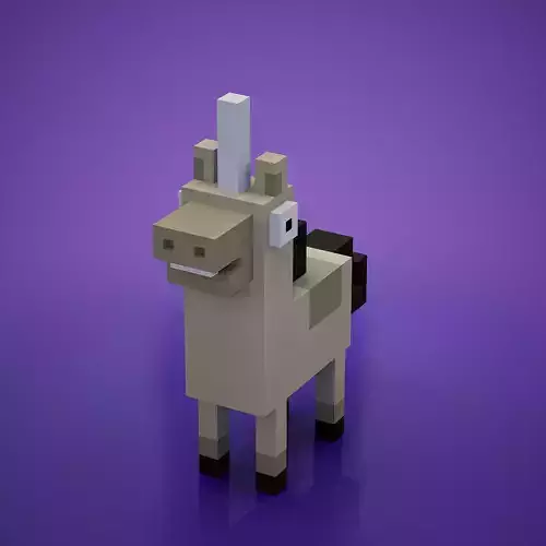 Voxel - White Unicorn