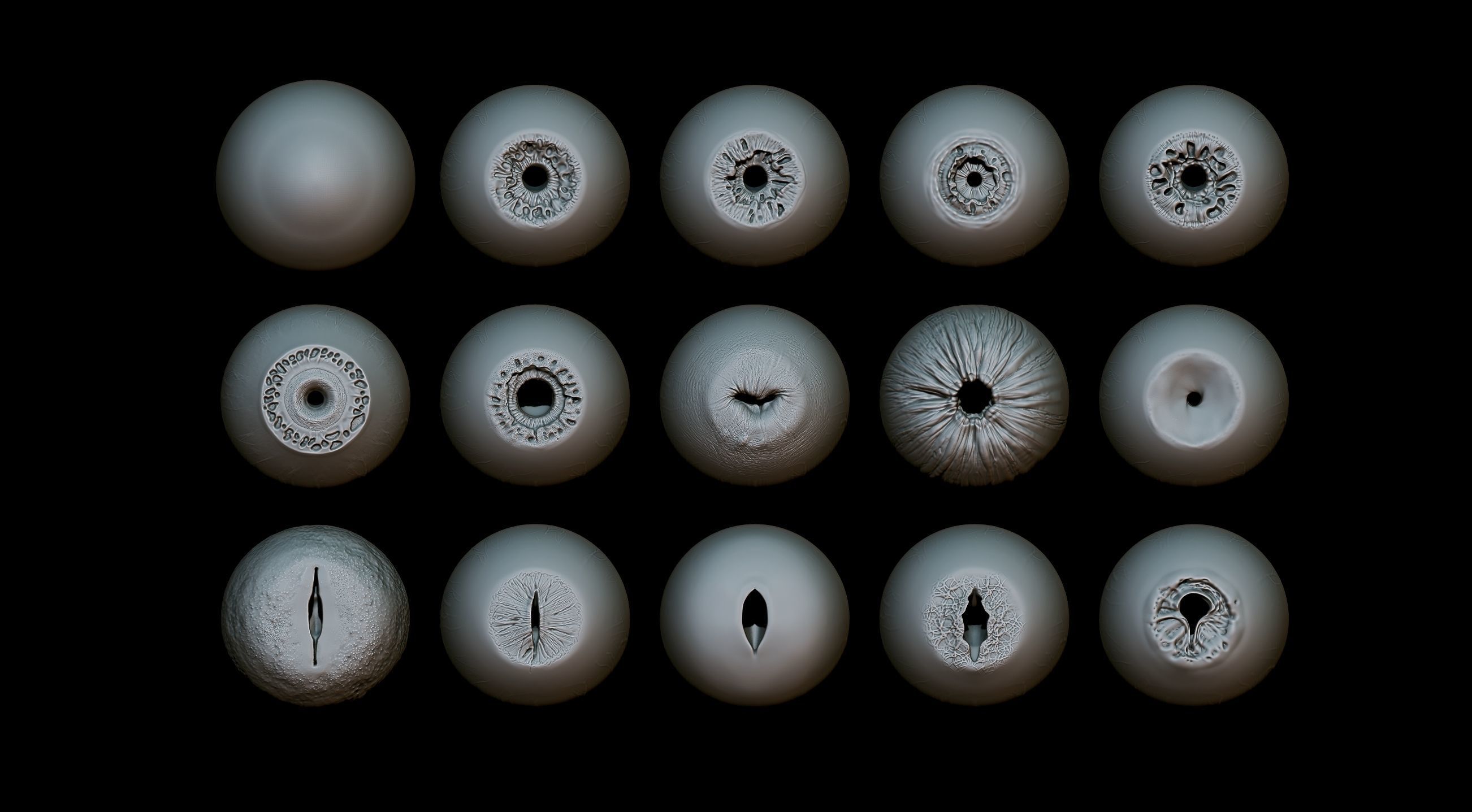 EYES - 28 Zbrush VDM creature eyes and 15 eyeballs 3D model_21