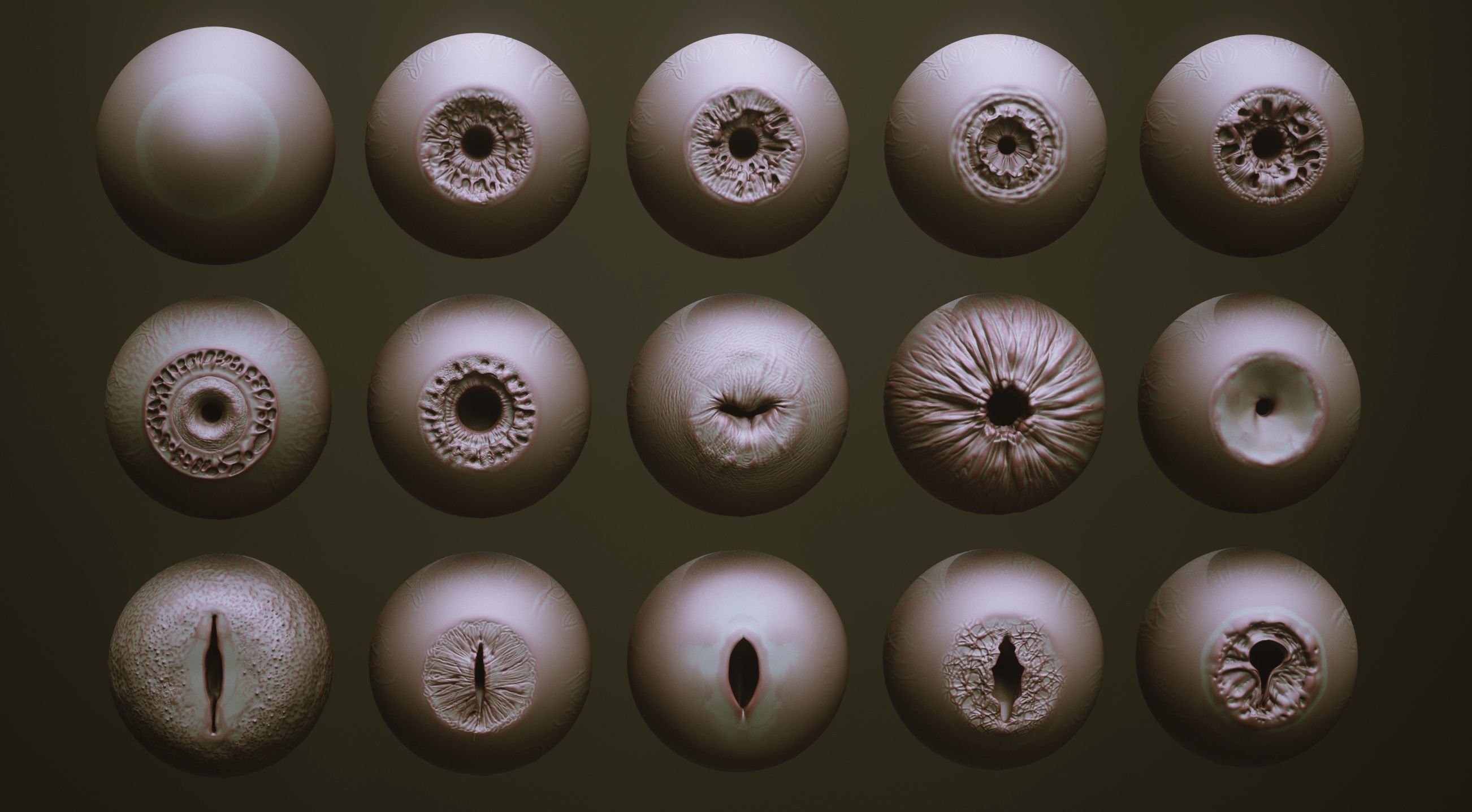 EYES - 28 Zbrush VDM creature eyes and 15 eyeballs 3D model_4