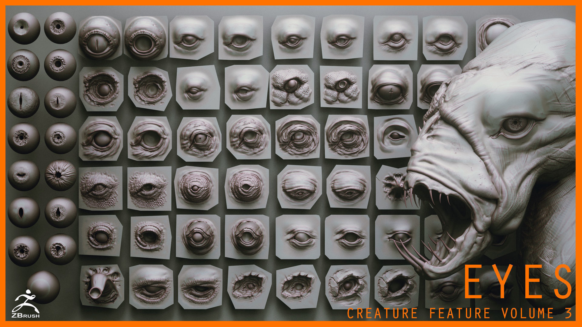 EYES - 28 Zbrush VDM creature eyes and 15 eyeballs 3D model_2