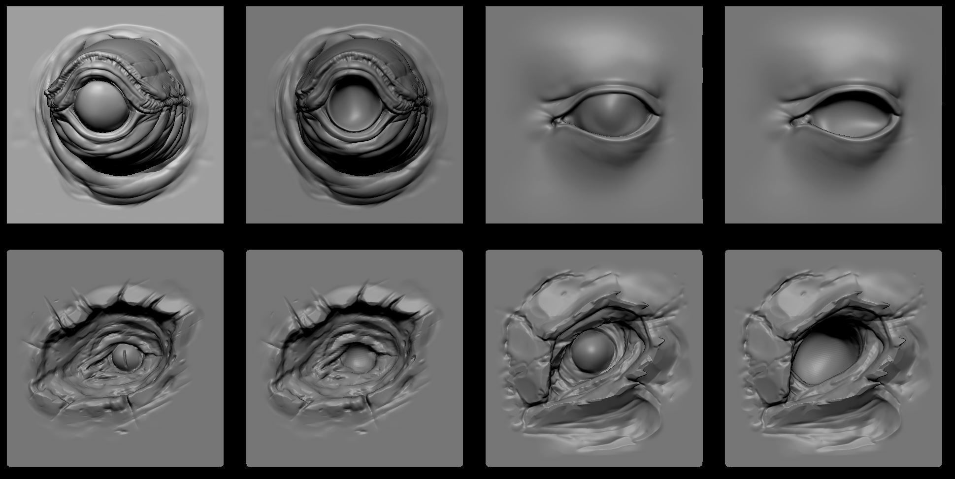 EYES - 28 Zbrush VDM creature eyes and 15 eyeballs 3D model_16