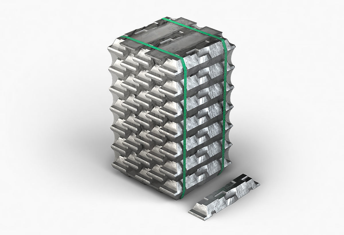 Aluminium Zinc Nickel Silver Titan Steel ingot 3 3D model_9