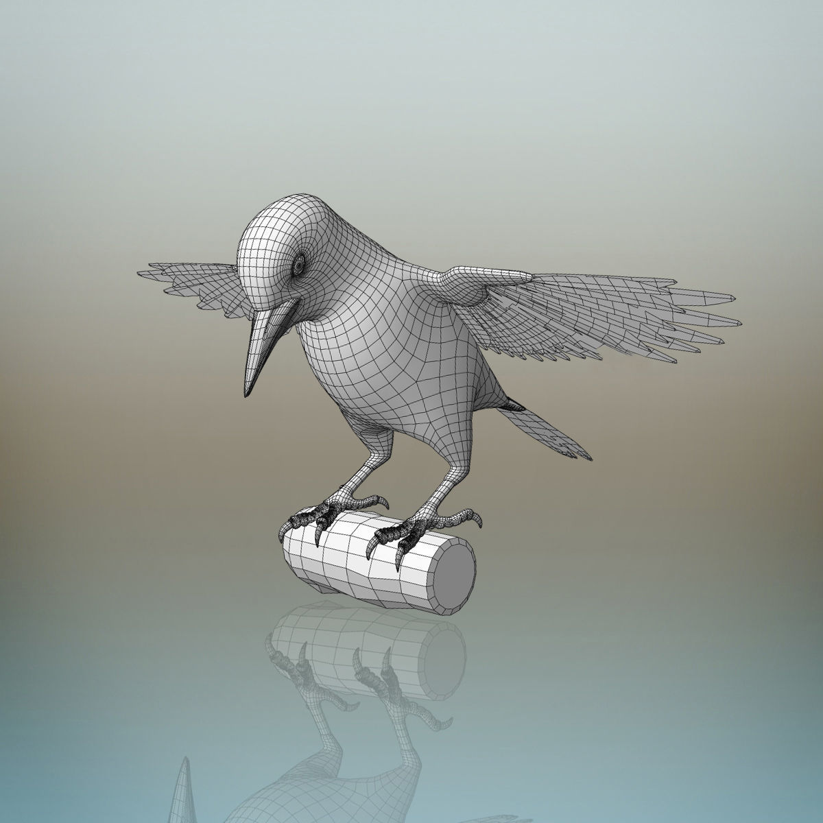 Woodpecker Bird 3D model_8