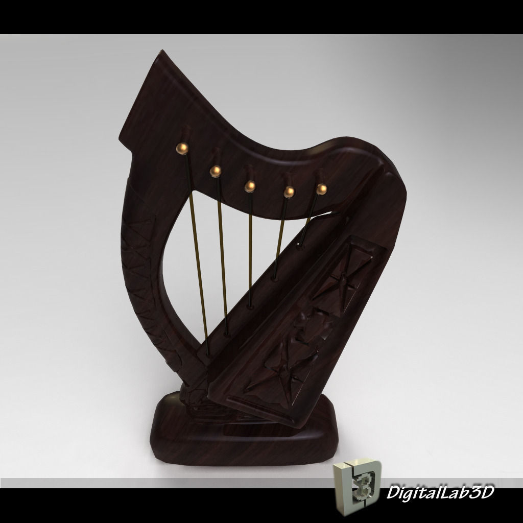 harp 3D 3D model_2