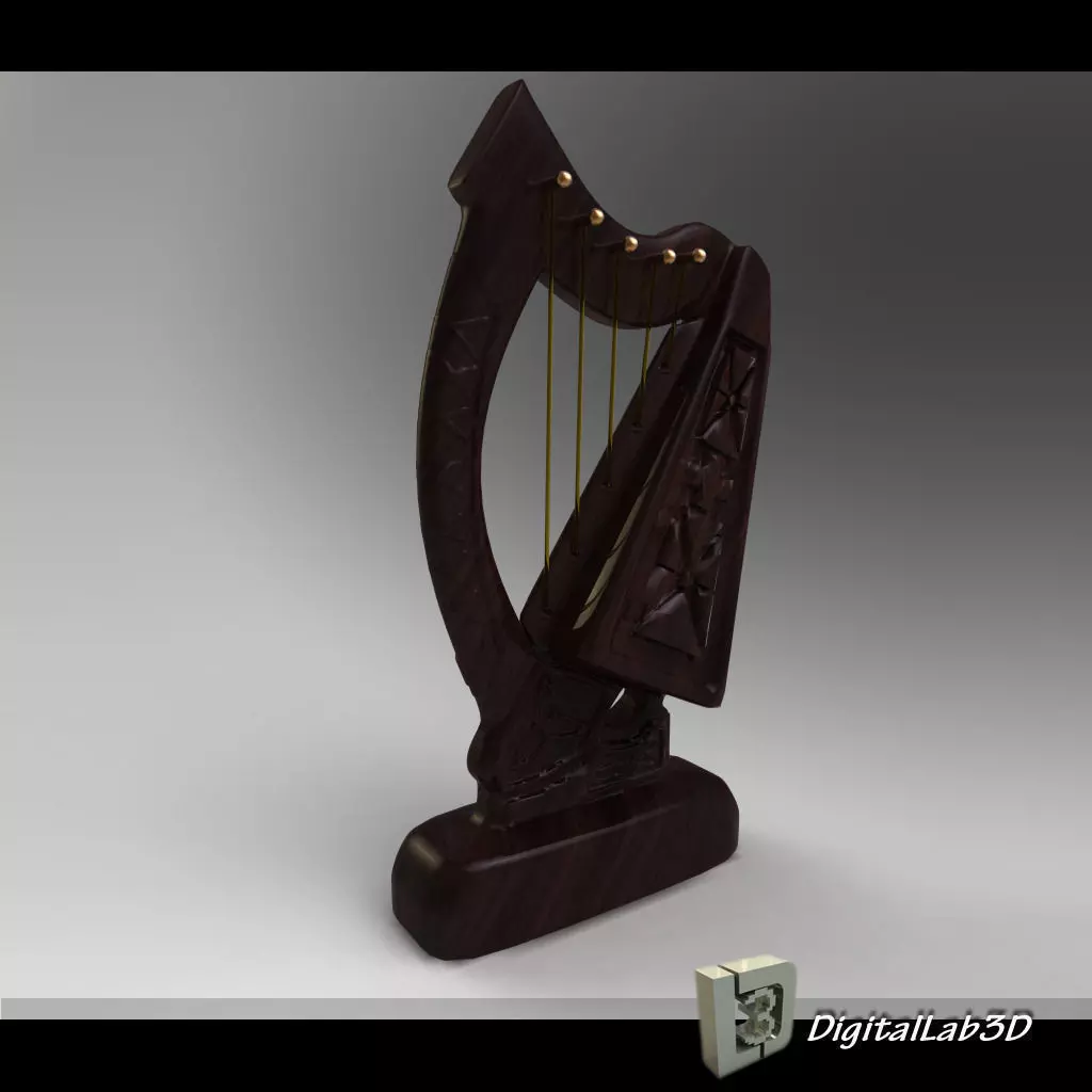 harp 3D 3D model_0