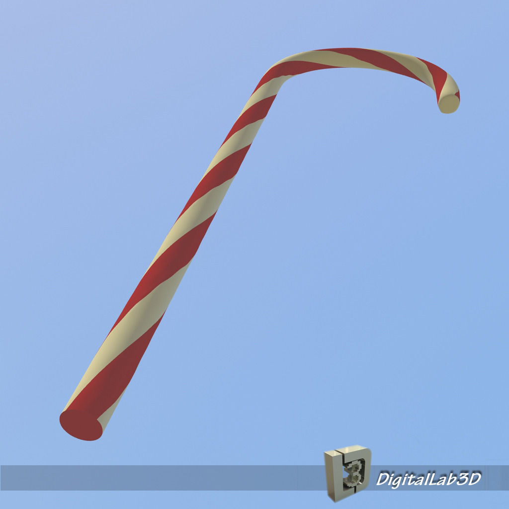DL3D Christmas Cane Free 3D model_3