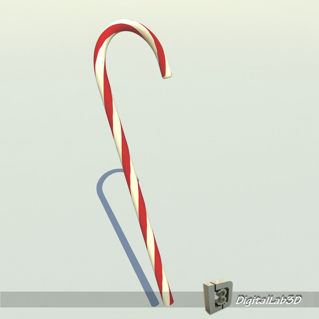 DL3D Christmas Cane Free 3D model_4