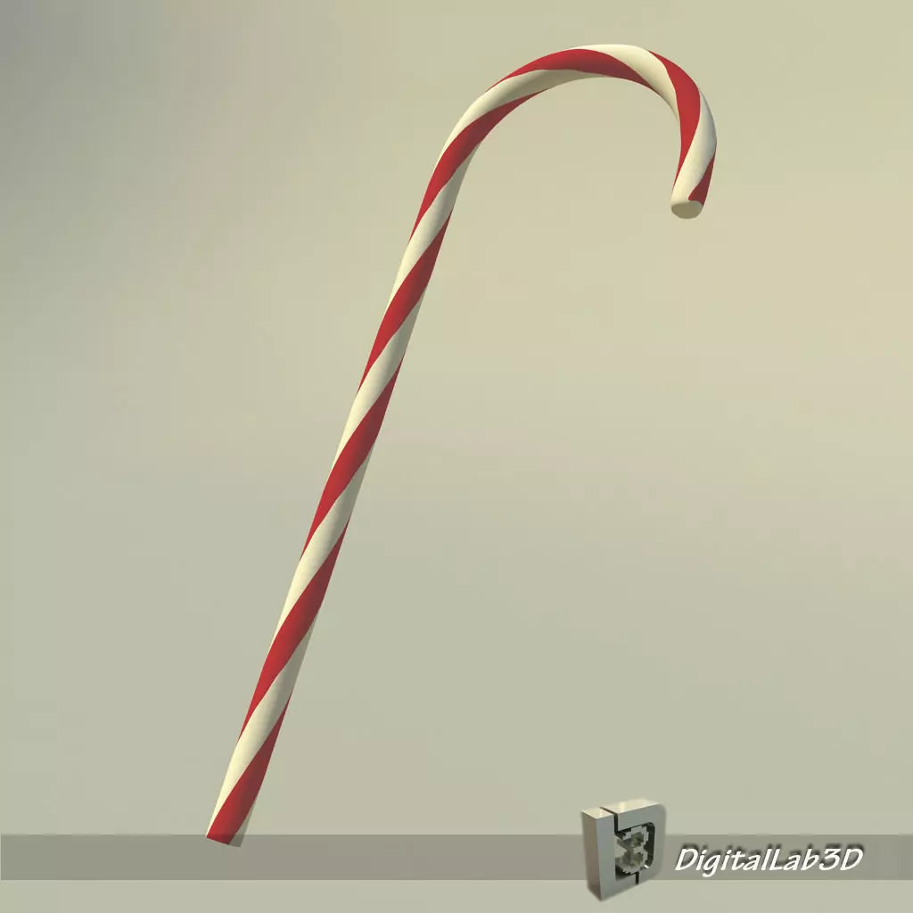 DL3D Christmas Cane Free 3D model_0