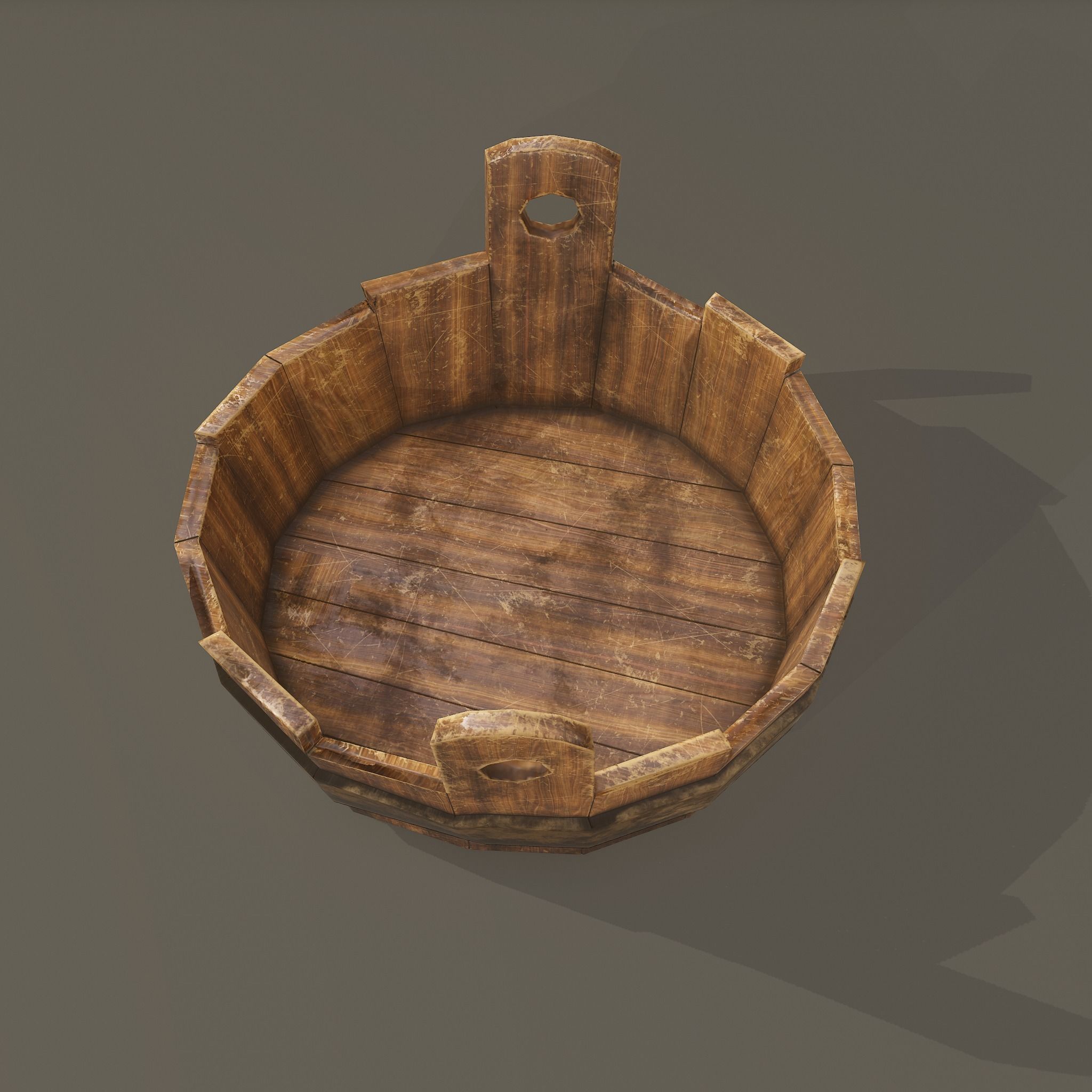 Medieval Wash Tub Low-poly 3D model_19