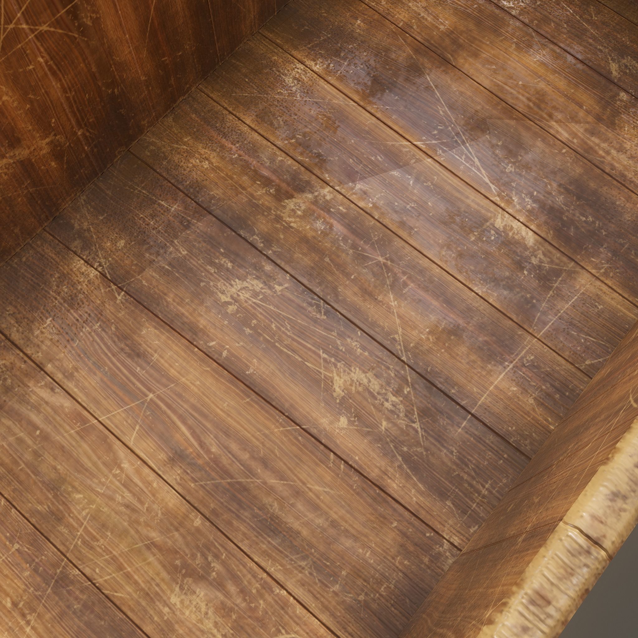 Medieval Wash Tub Low-poly 3D model_37