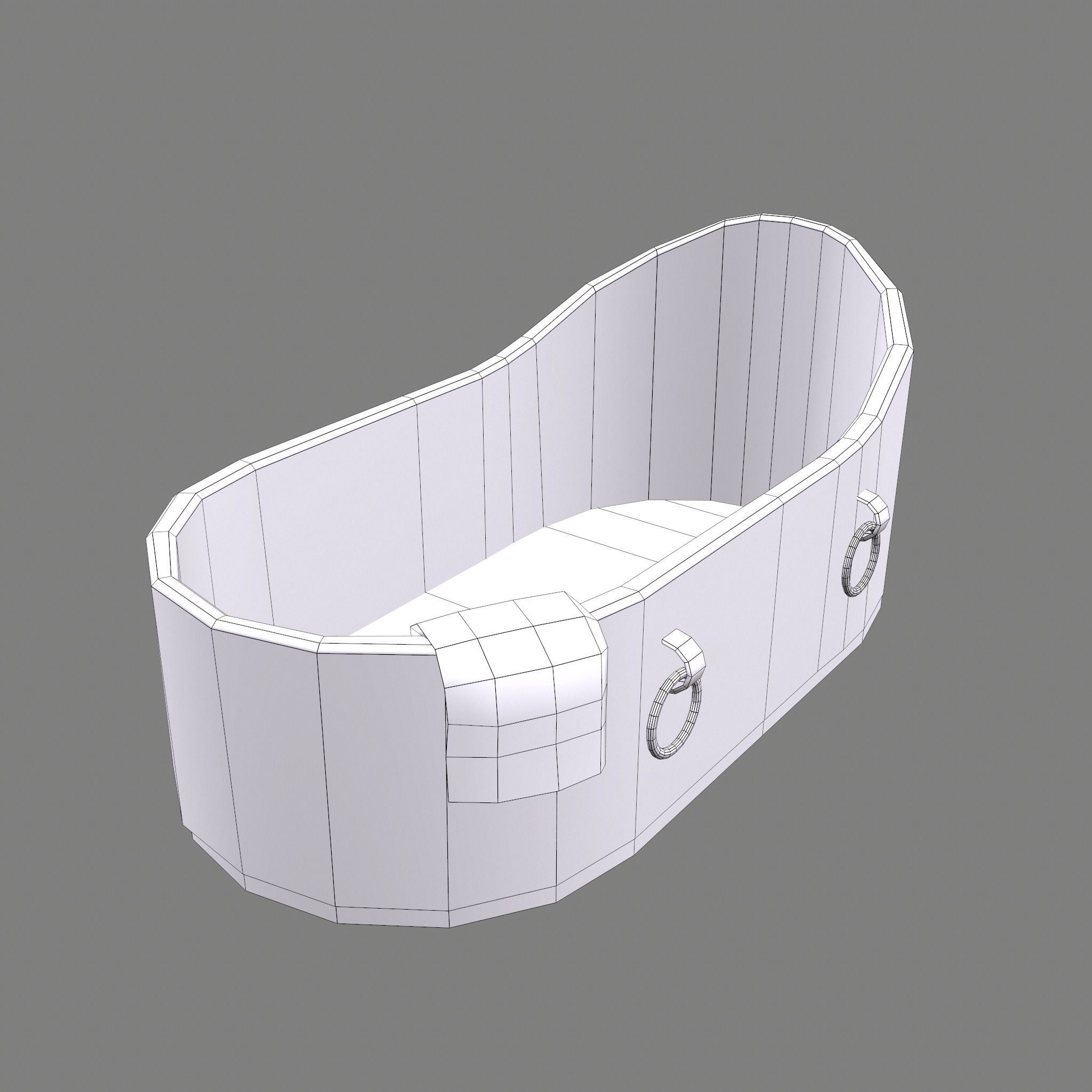 Medieval Wash Tub Low-poly 3D model_41