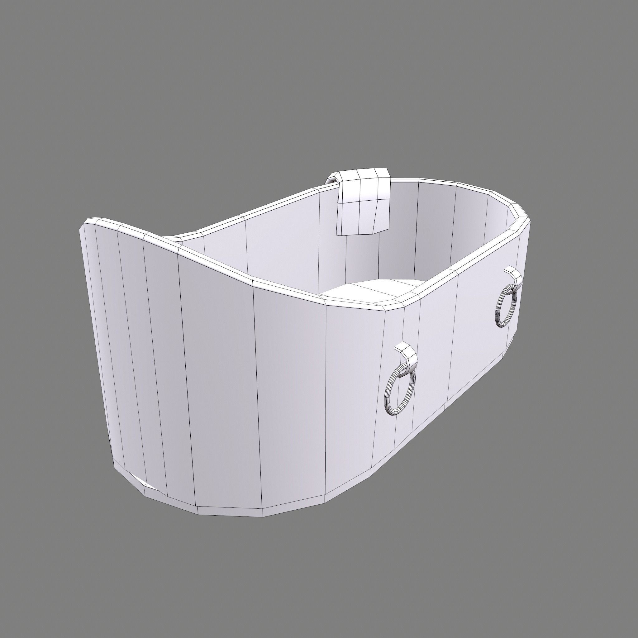 Medieval Wash Tub Low-poly 3D model_46