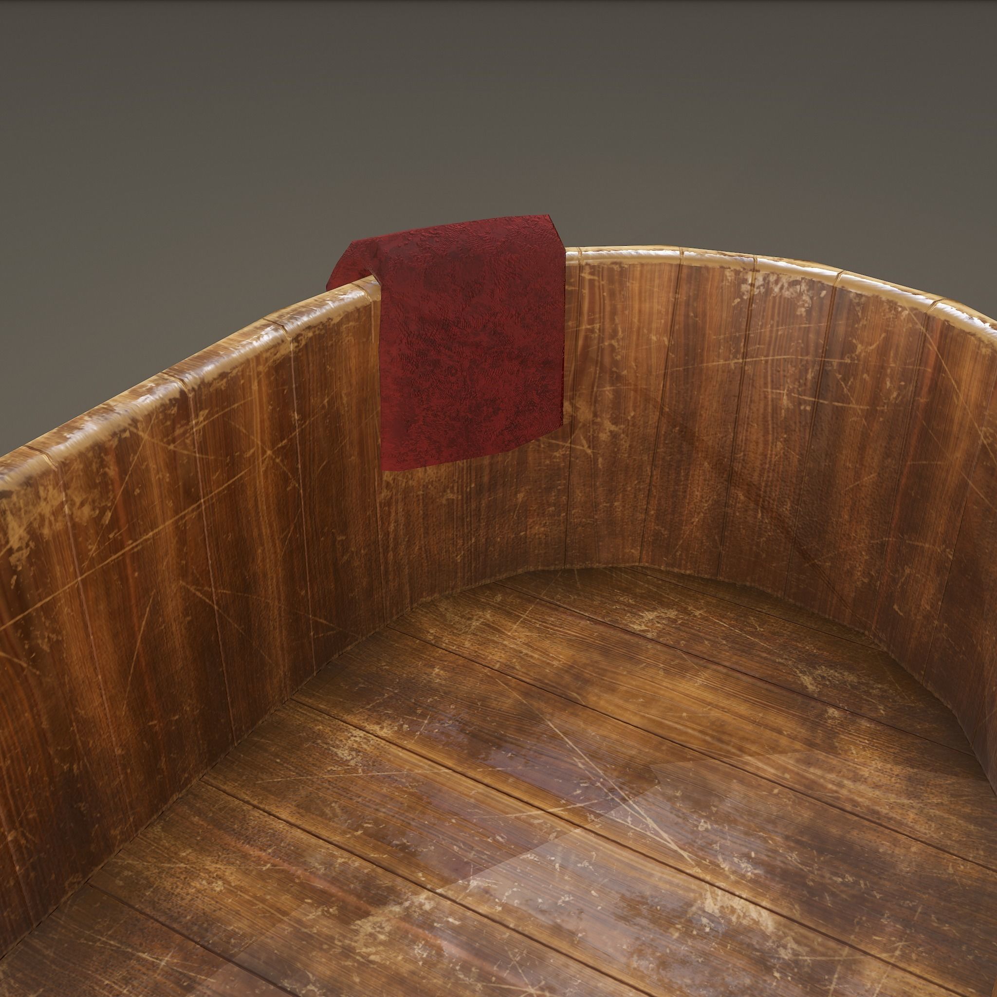 Medieval Wash Tub Low-poly 3D model_36