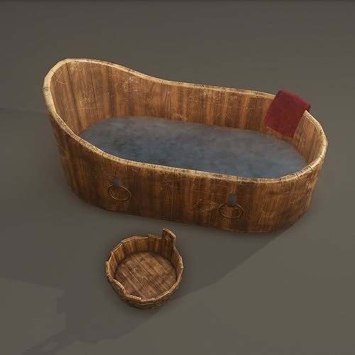 Medieval Wash Tub Low-poly 3D model