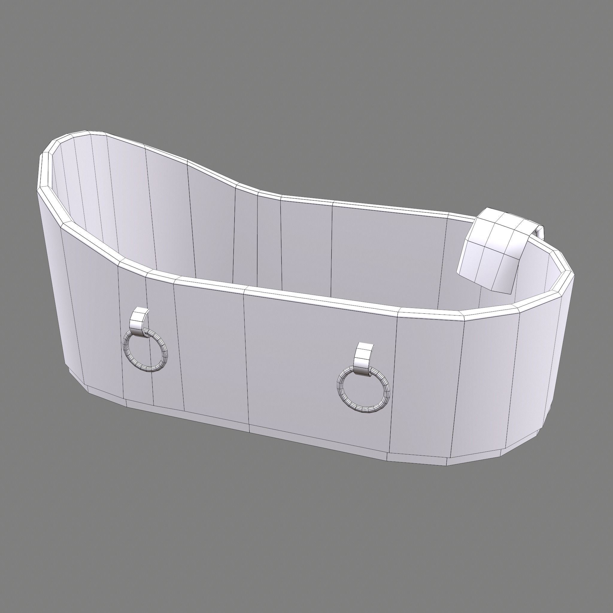 Medieval Wash Tub Low-poly 3D model_44