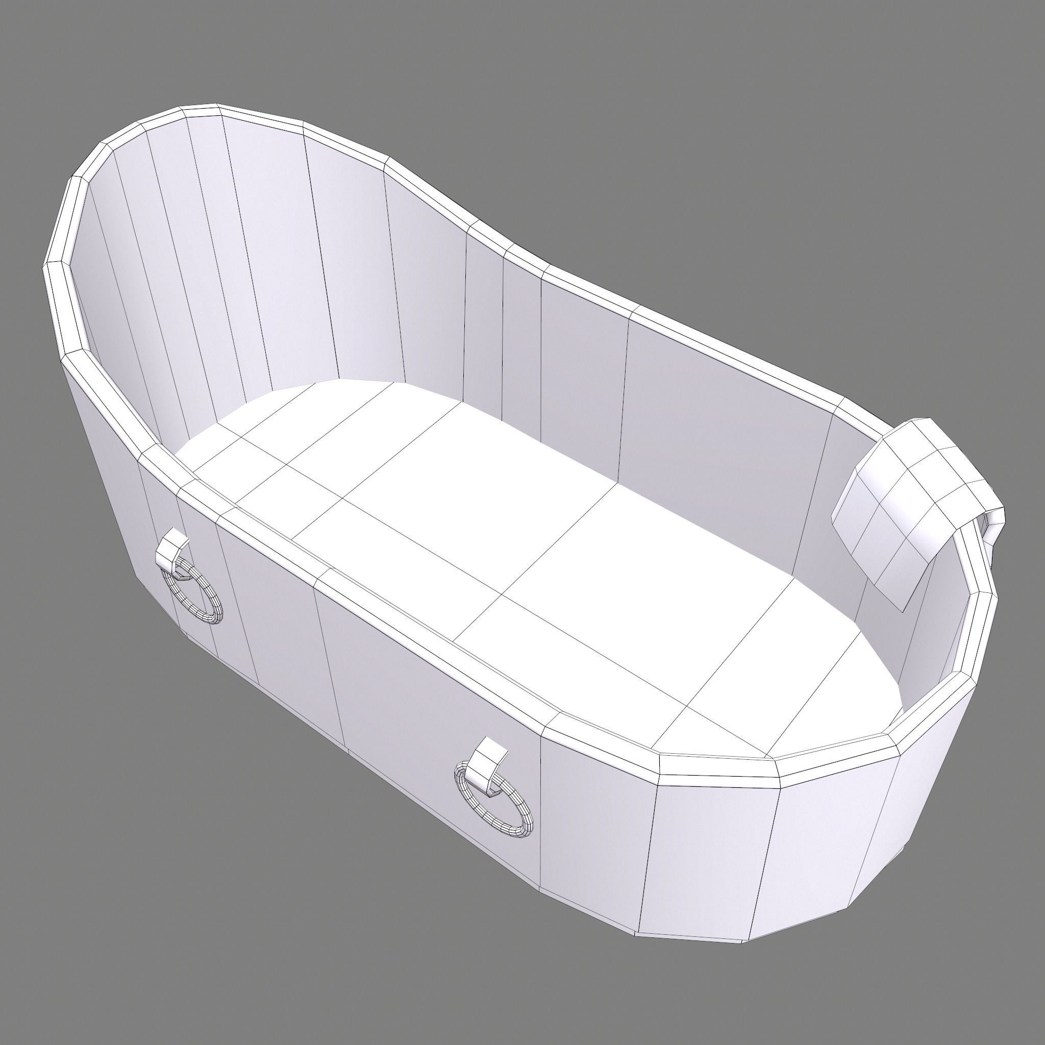 Medieval Wash Tub Low-poly 3D model_57