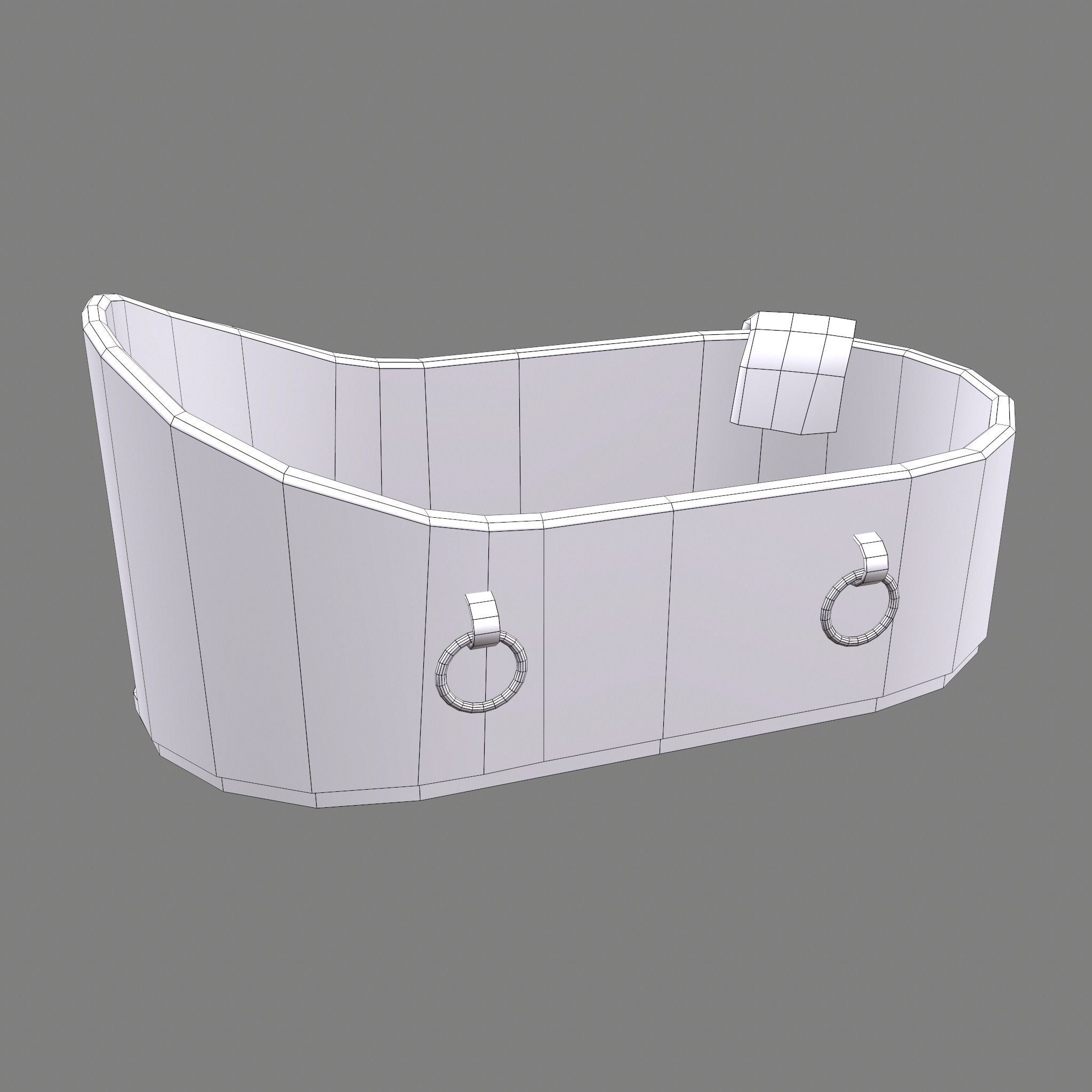 Medieval Wash Tub Low-poly 3D model_45
