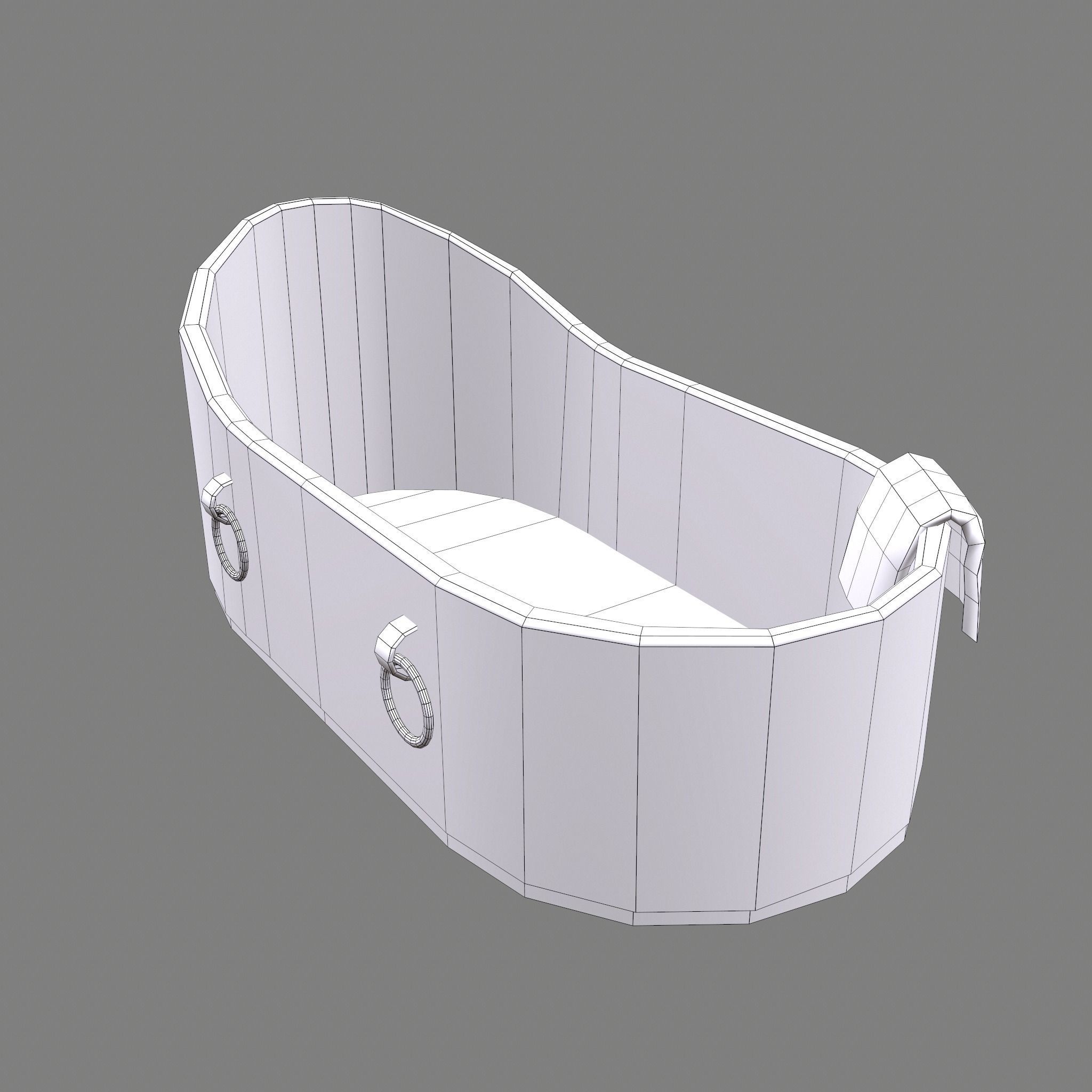 Medieval Wash Tub Low-poly 3D model_43