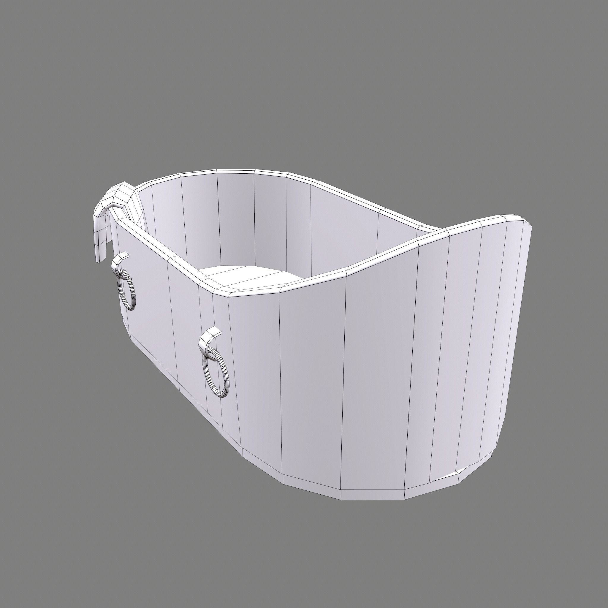 Medieval Wash Tub Low-poly 3D model_48