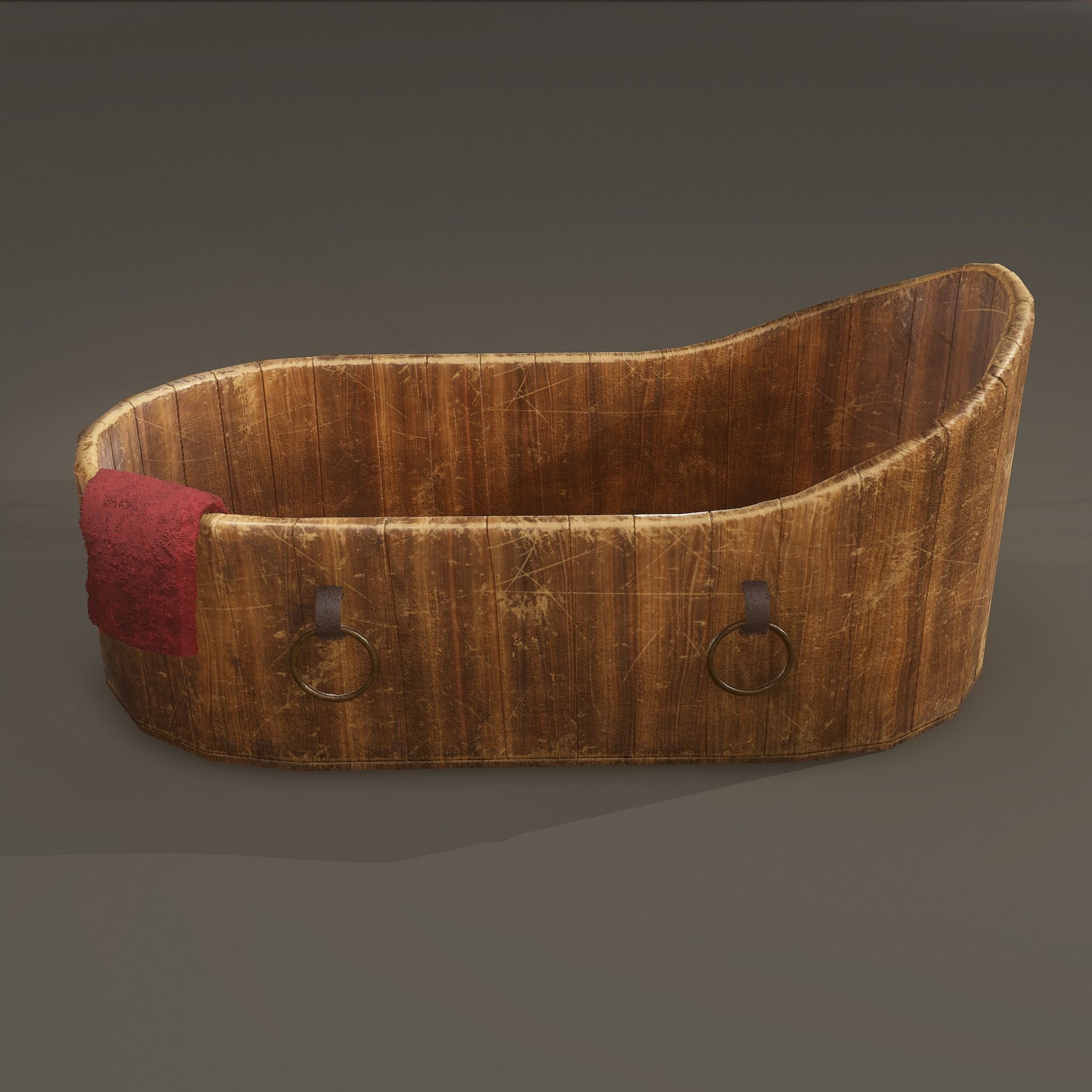 Medieval Wash Tub Low-poly 3D model_27