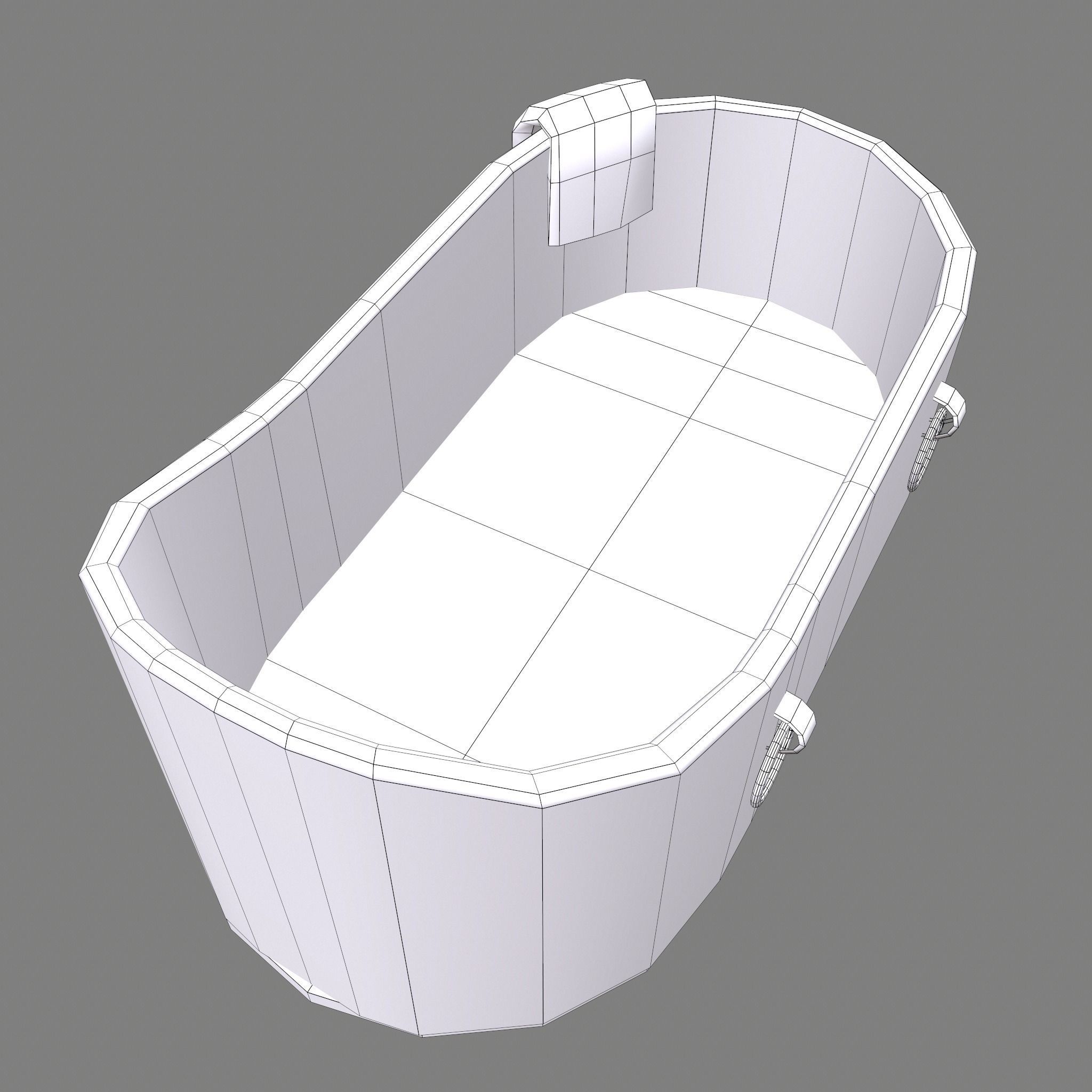 Medieval Wash Tub Low-poly 3D model_52