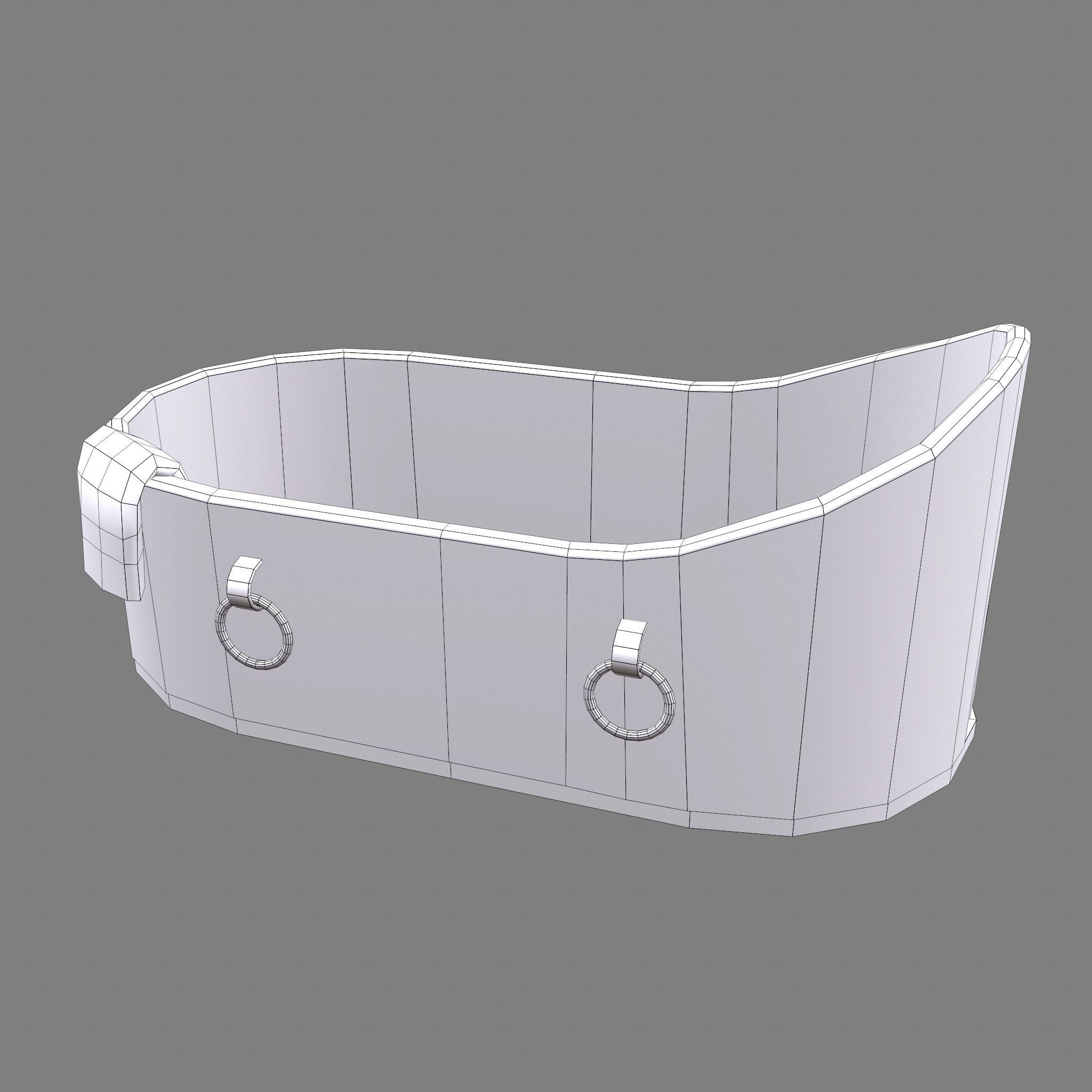 Medieval Wash Tub Low-poly 3D model_39