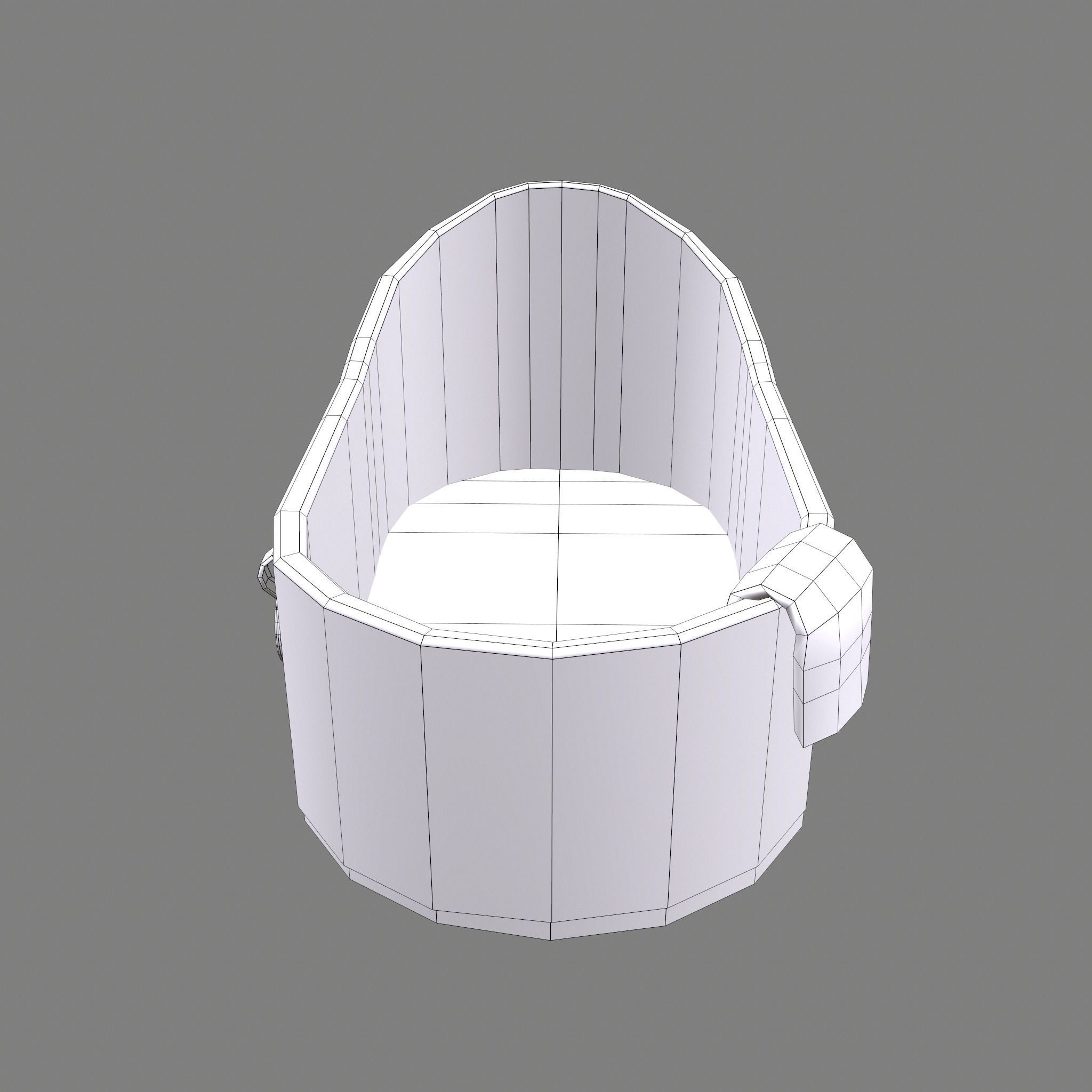 Medieval Wash Tub Low-poly 3D model_42