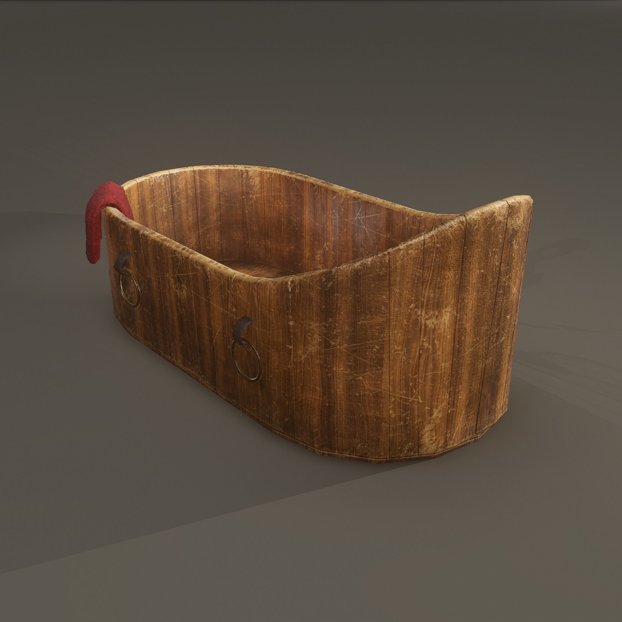 Medieval Wash Tub Low-poly 3D model_28