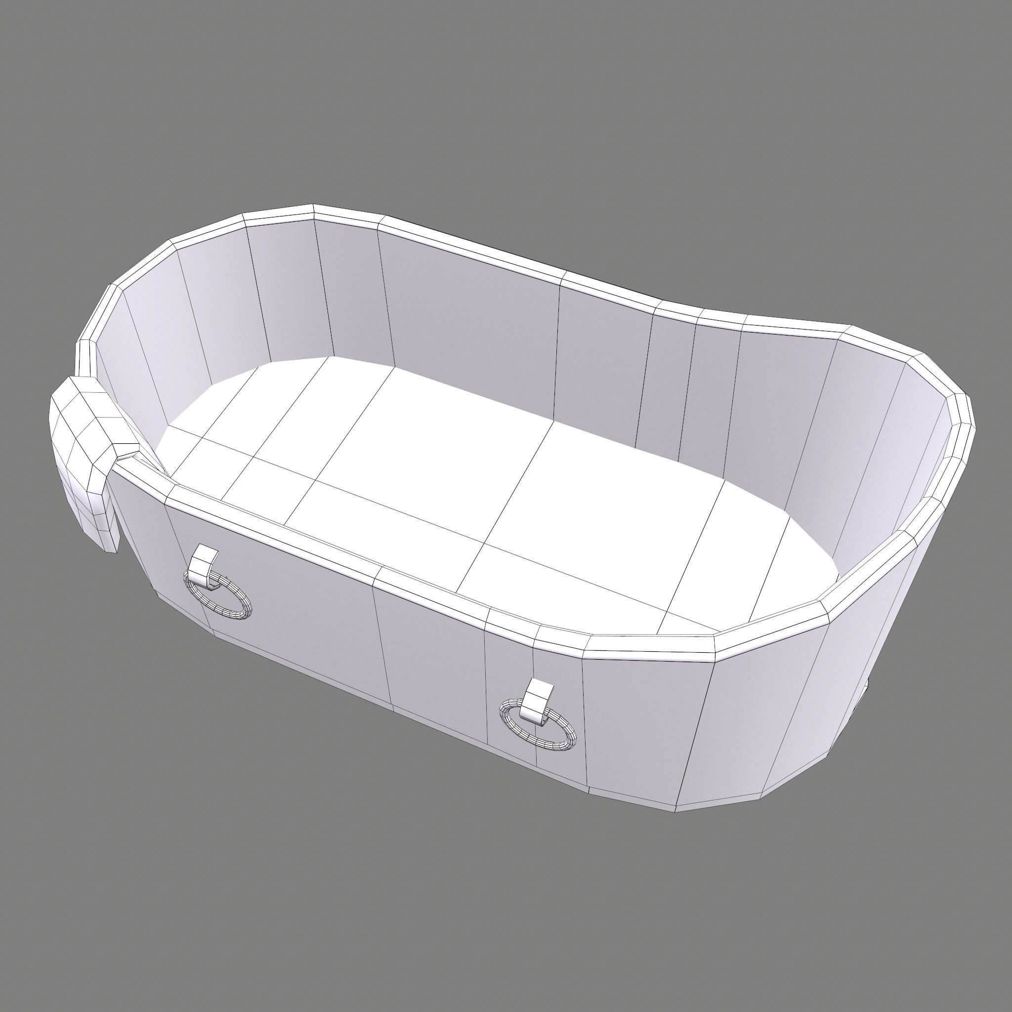 Medieval Wash Tub Low-poly 3D model_49