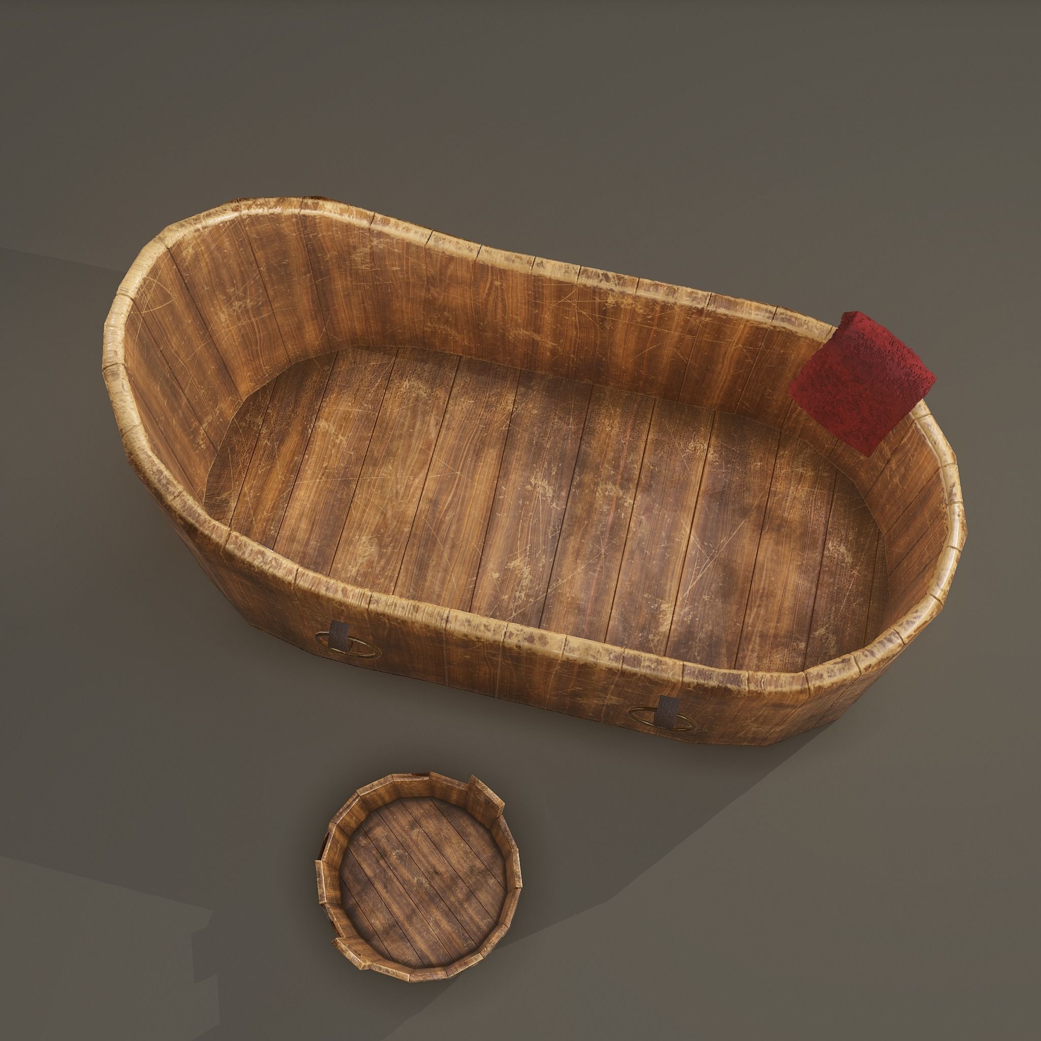Medieval Wash Tub Low-poly 3D model_22