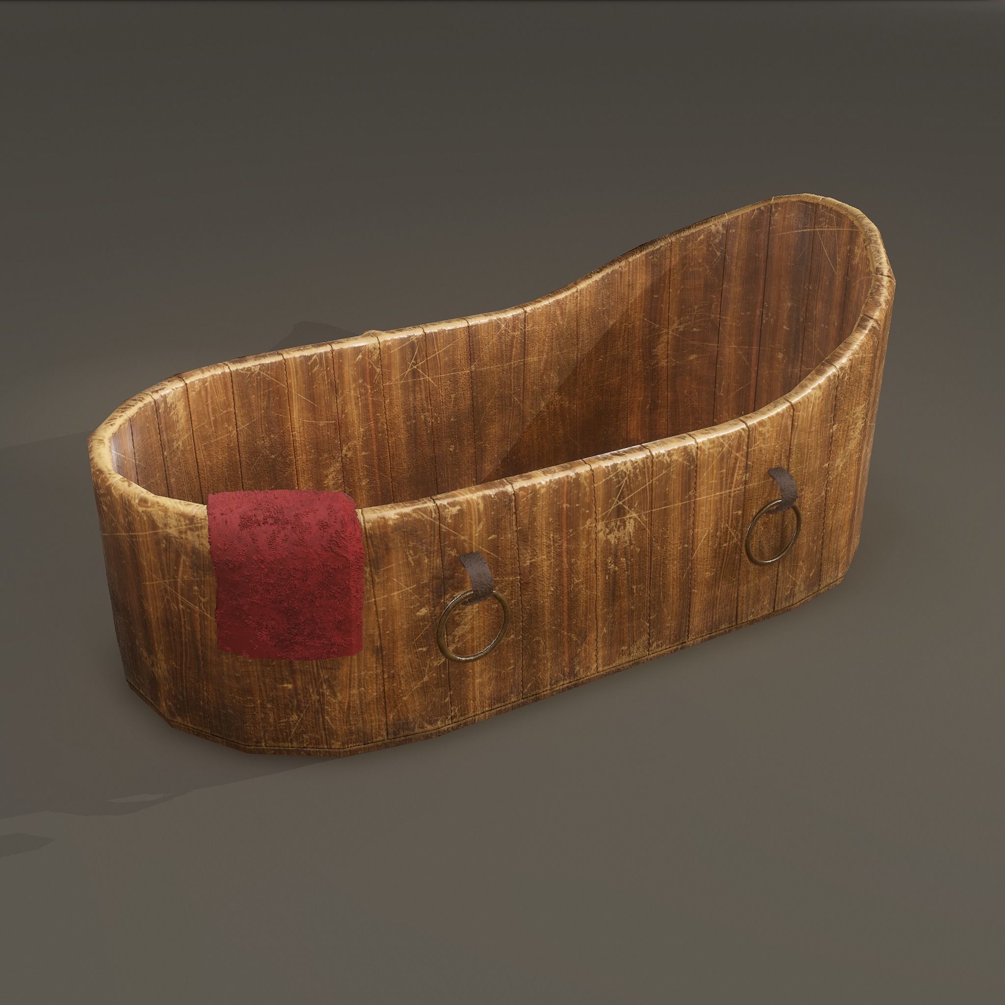 Medieval Wash Tub Low-poly 3D model_26