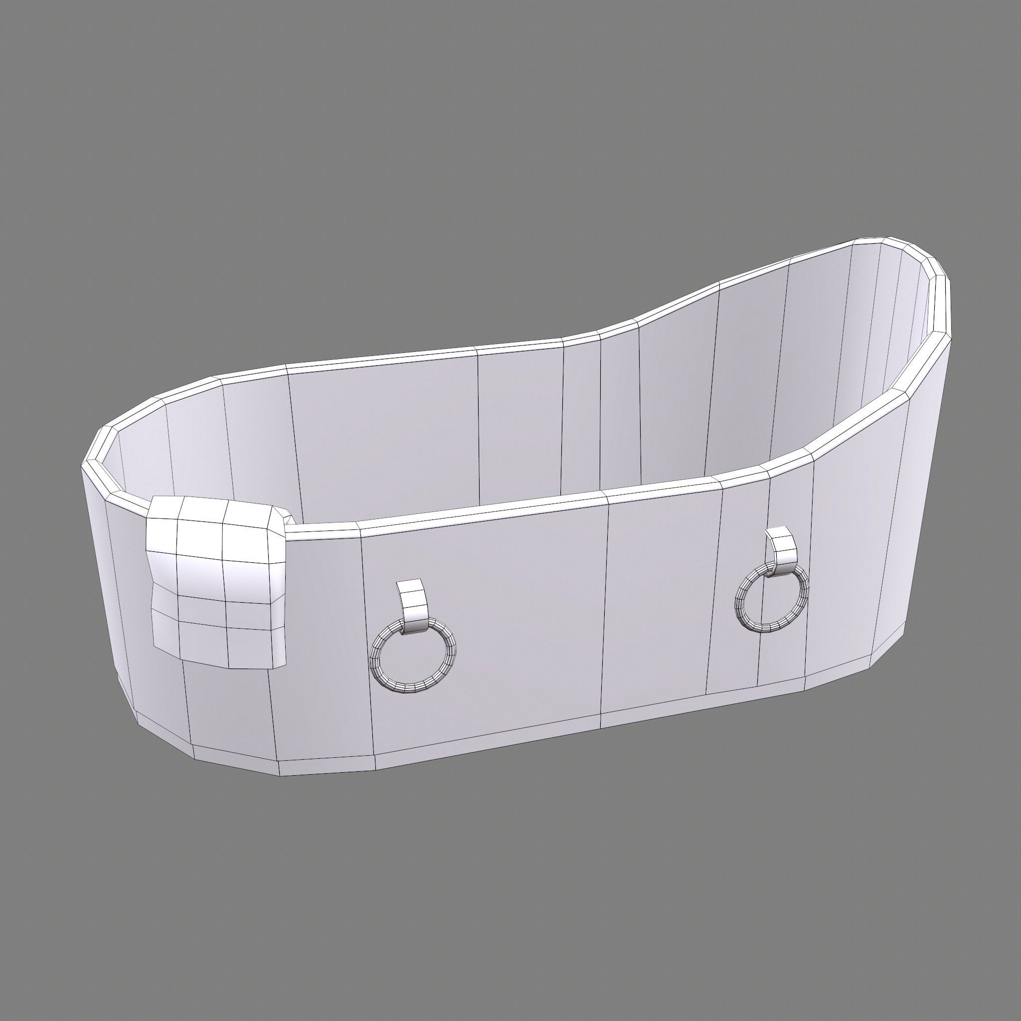 Medieval Wash Tub Low-poly 3D model_40
