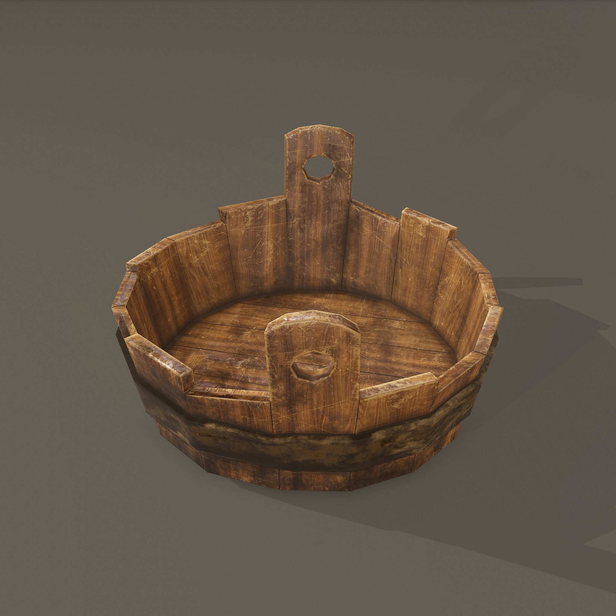 Medieval Wash Tub Low-poly 3D model_20