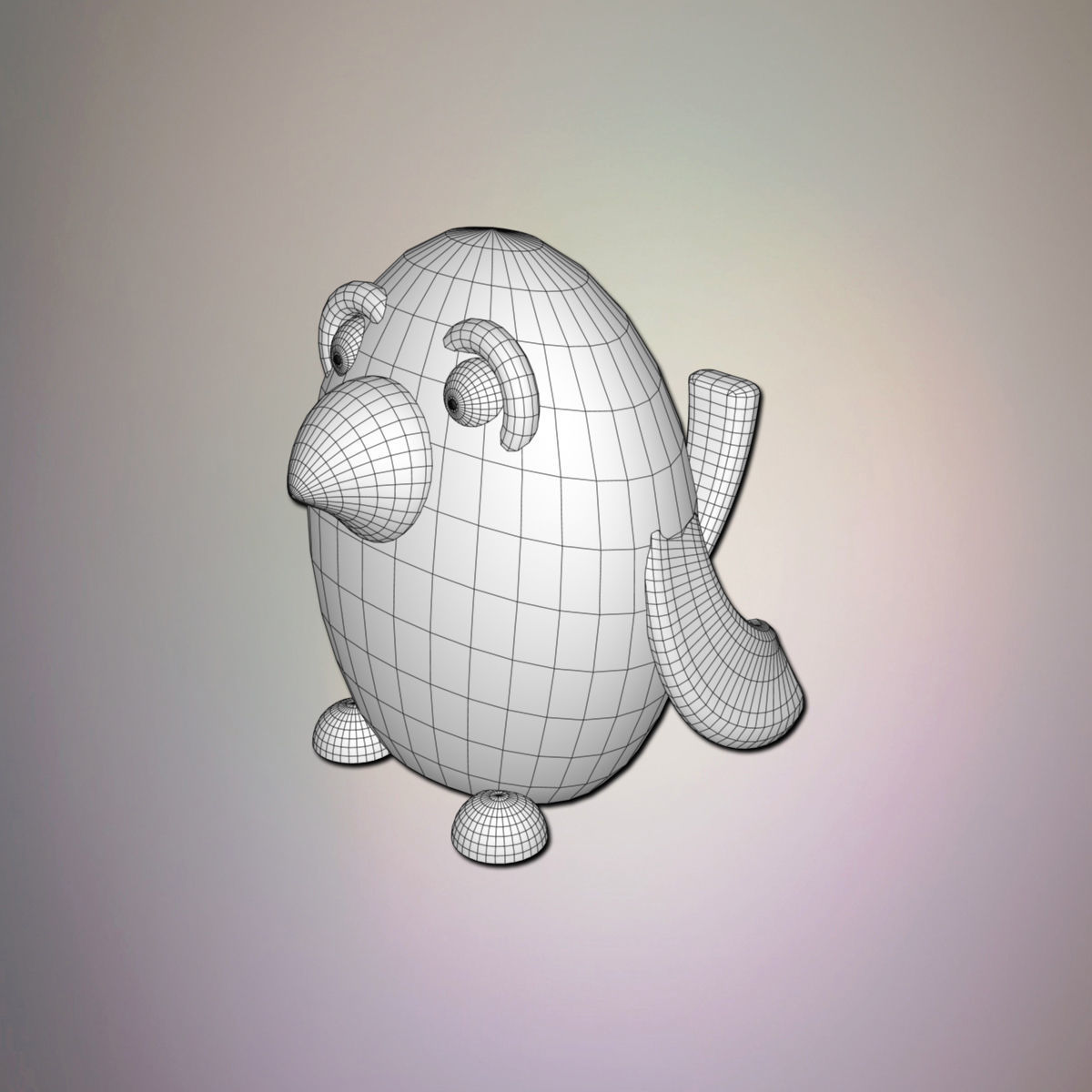 Cartoon bird 3D model_6