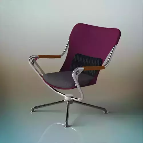 Chair lounge with fabric and metal legs