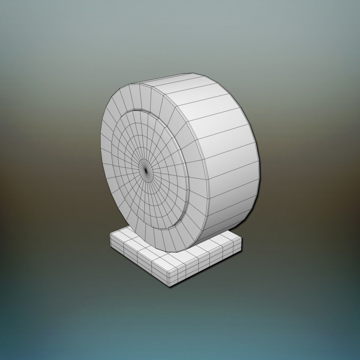 Clock on table Low-poly 3D model_5