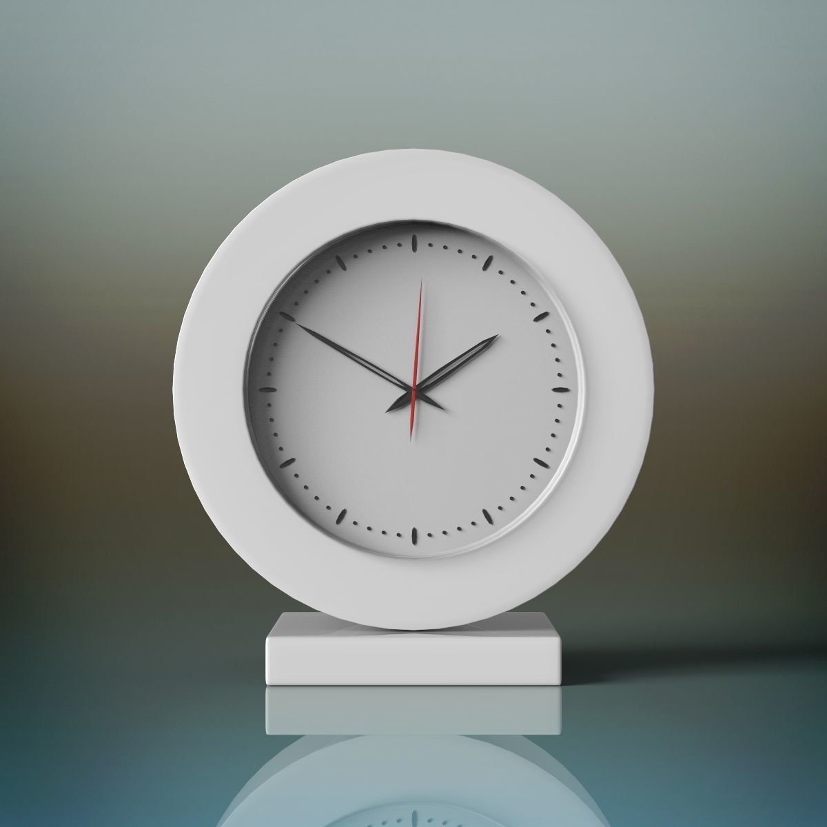 Clock on table Low-poly 3D model_2