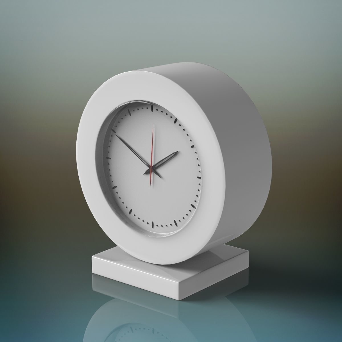 Clock on table Low-poly 3D model_1