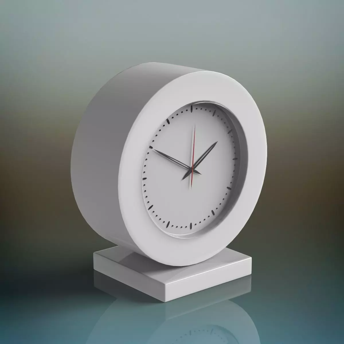 Clock on table Low-poly 3D model_0