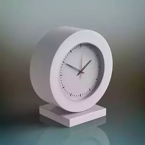 Clock on table Low-poly 3D model