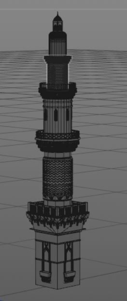 islamic Mosque tower 3D model_4