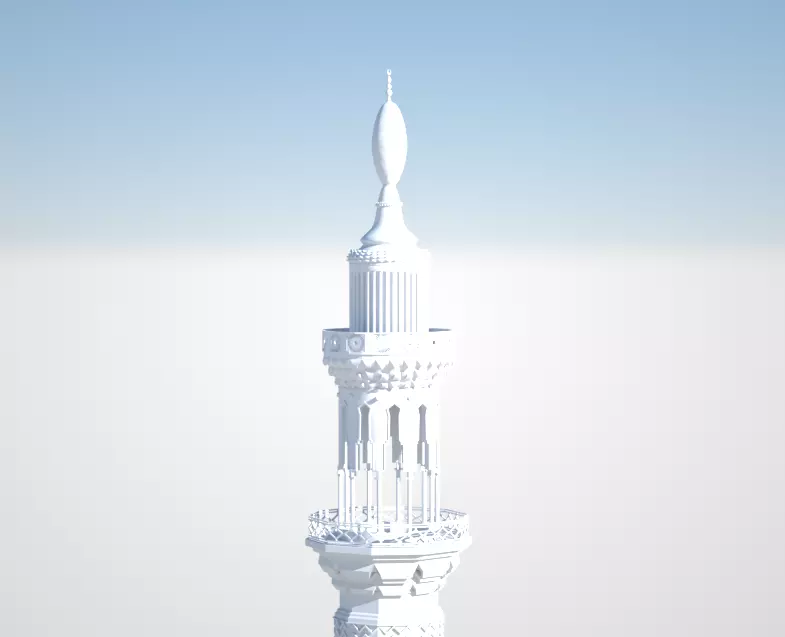 islamic Mosque tower 3D model_0