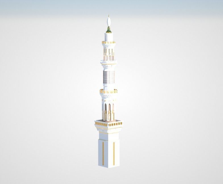 islamic Mosque tower 3D model_3