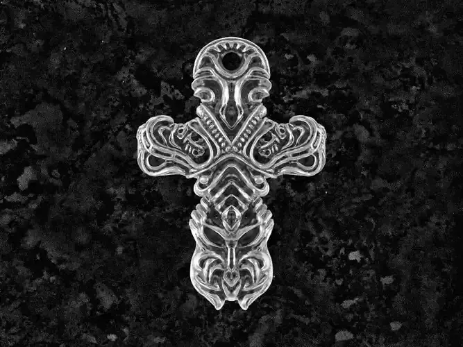 krest-1 viking cross pendant 3D print model
