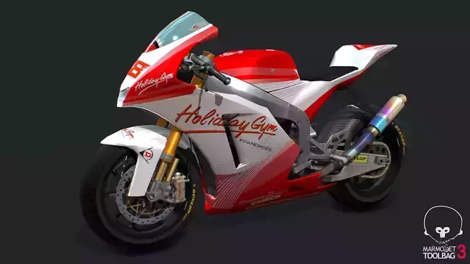 Bike Racing Moriwaki Low-poly 3D model