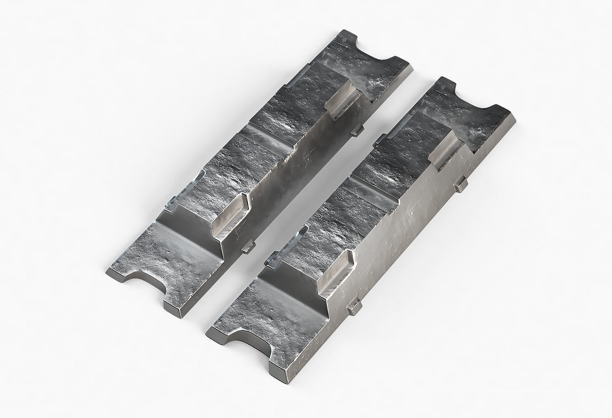 Aluminium Zinc Nickel Silver Titan Steel ingot 4 3D model_4
